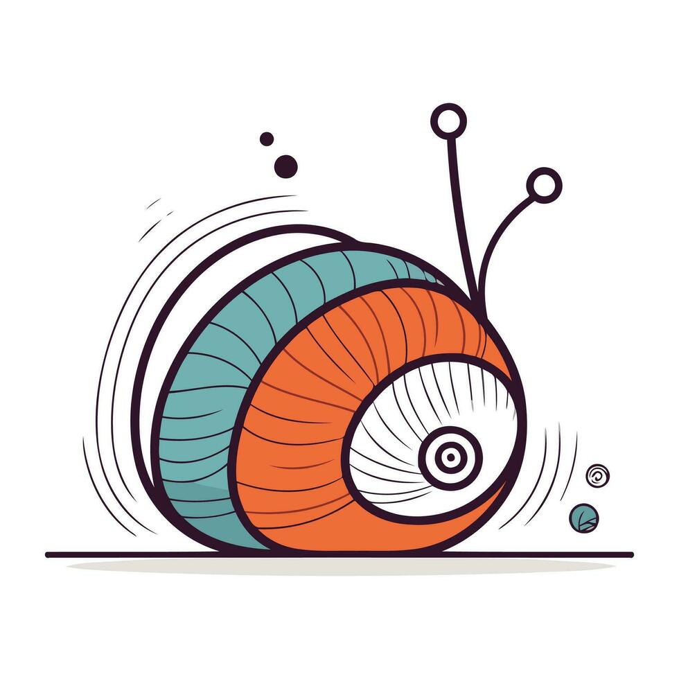 dessin animé escargot sur blanc Contexte. vecteur illustration dans plat style.