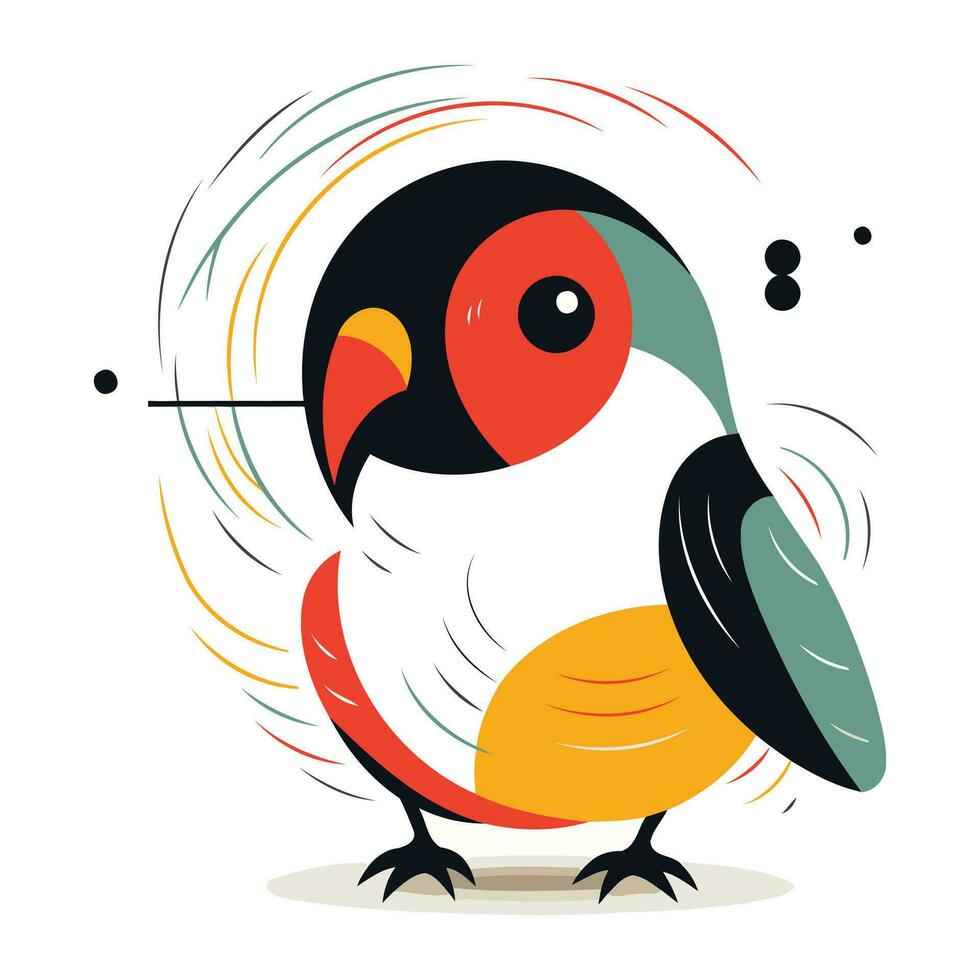 coloré vecteur illustration de une mignonne oiseau sur une blanc Contexte.