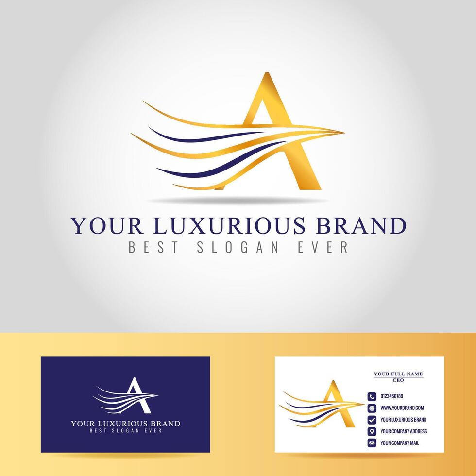 luxe marque logo et affaires carte conception vecteur