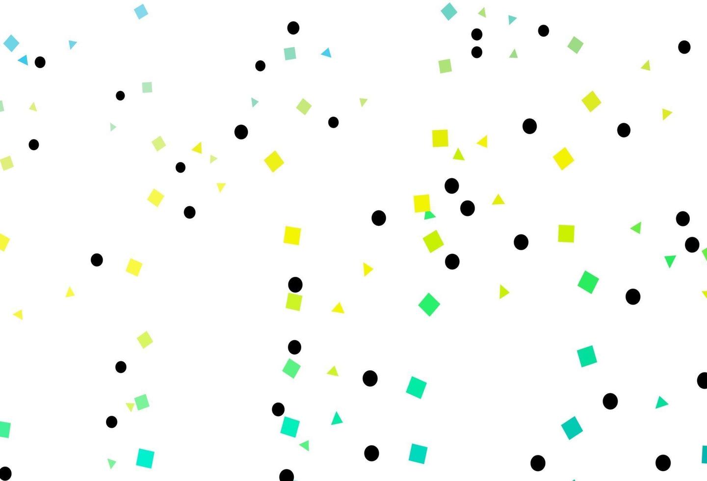 fond de vecteur vert clair et jaune avec des triangles, des cercles, des cubes.