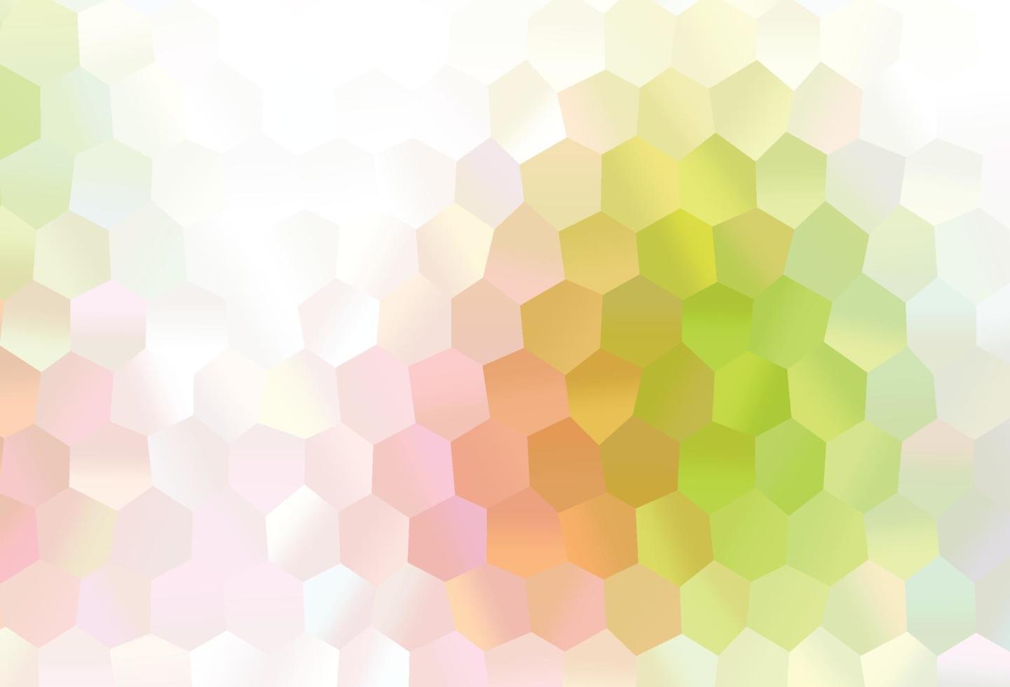 couverture vectorielle vert clair et rouge avec ensemble d'hexagones. vecteur