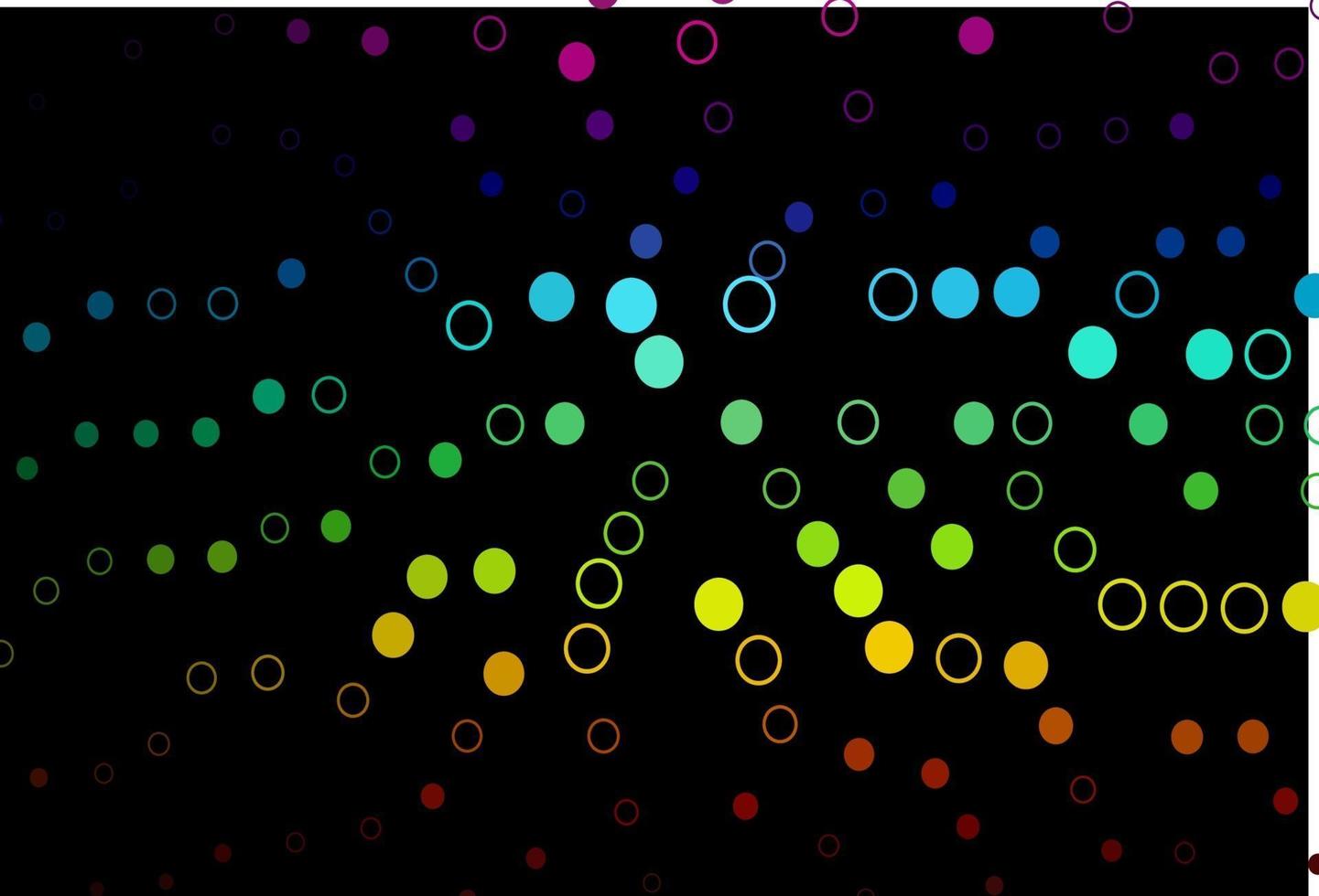 modèle vectoriel multicolore foncé, arc-en-ciel avec des cercles.