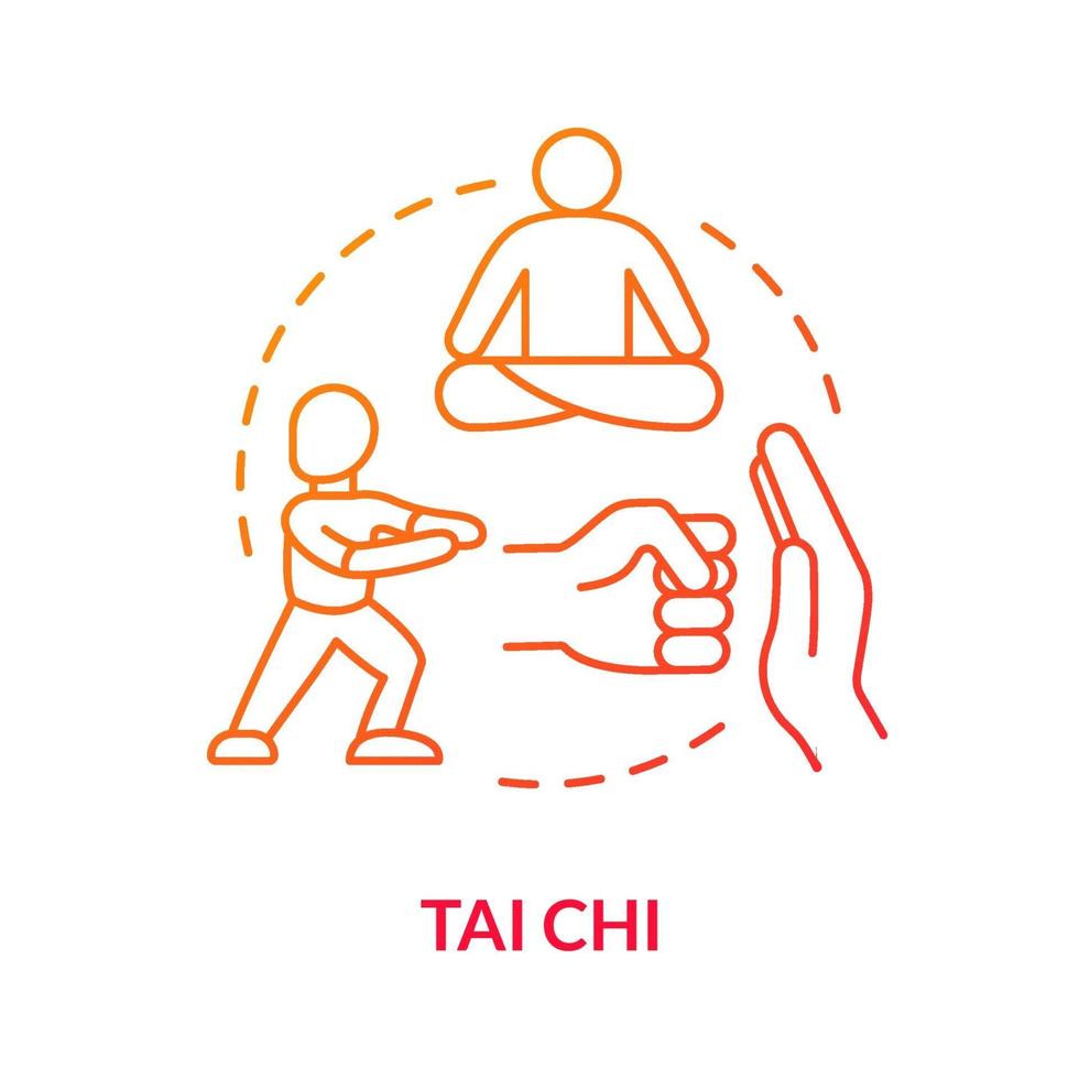 icône de concept de tai-chi vecteur