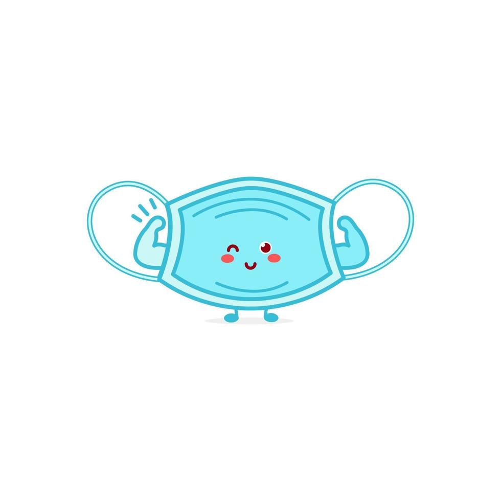 mignon masque personnage illustration sourire heureux mascotte logo les enfants jouent vecteur