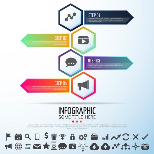 Modèle de conception infographie flèche vecteur