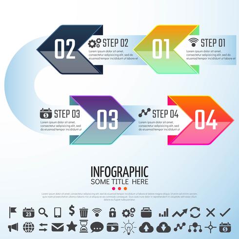 Modèle de conception infographie flèche vecteur