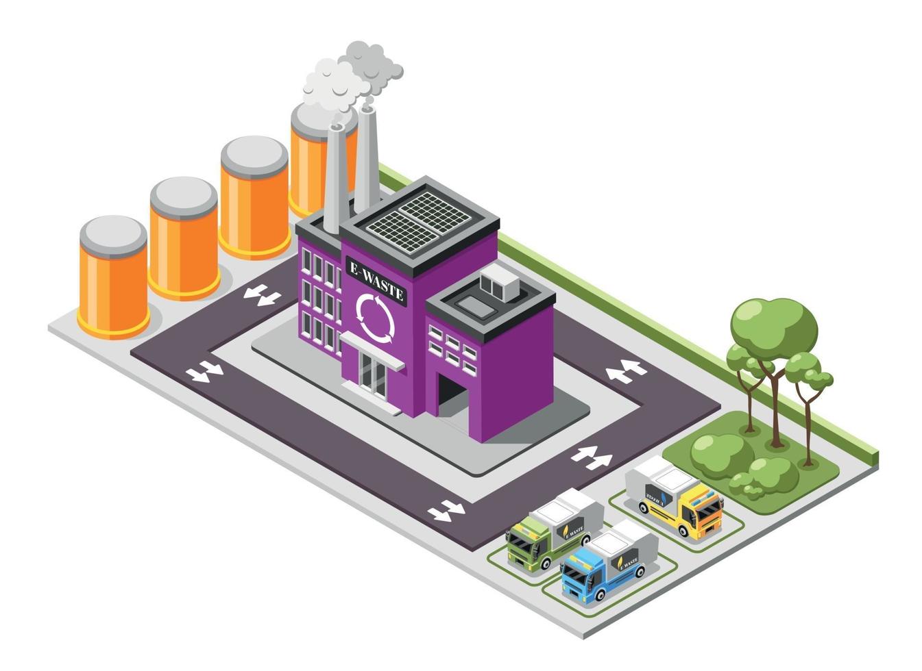 composition isométrique des déchets électroniques vecteur