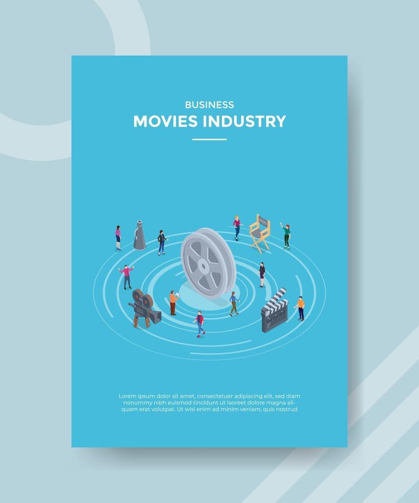 concept de l'industrie cinématographique de discussion de groupe de discussion pour la bannière de modèle vecteur