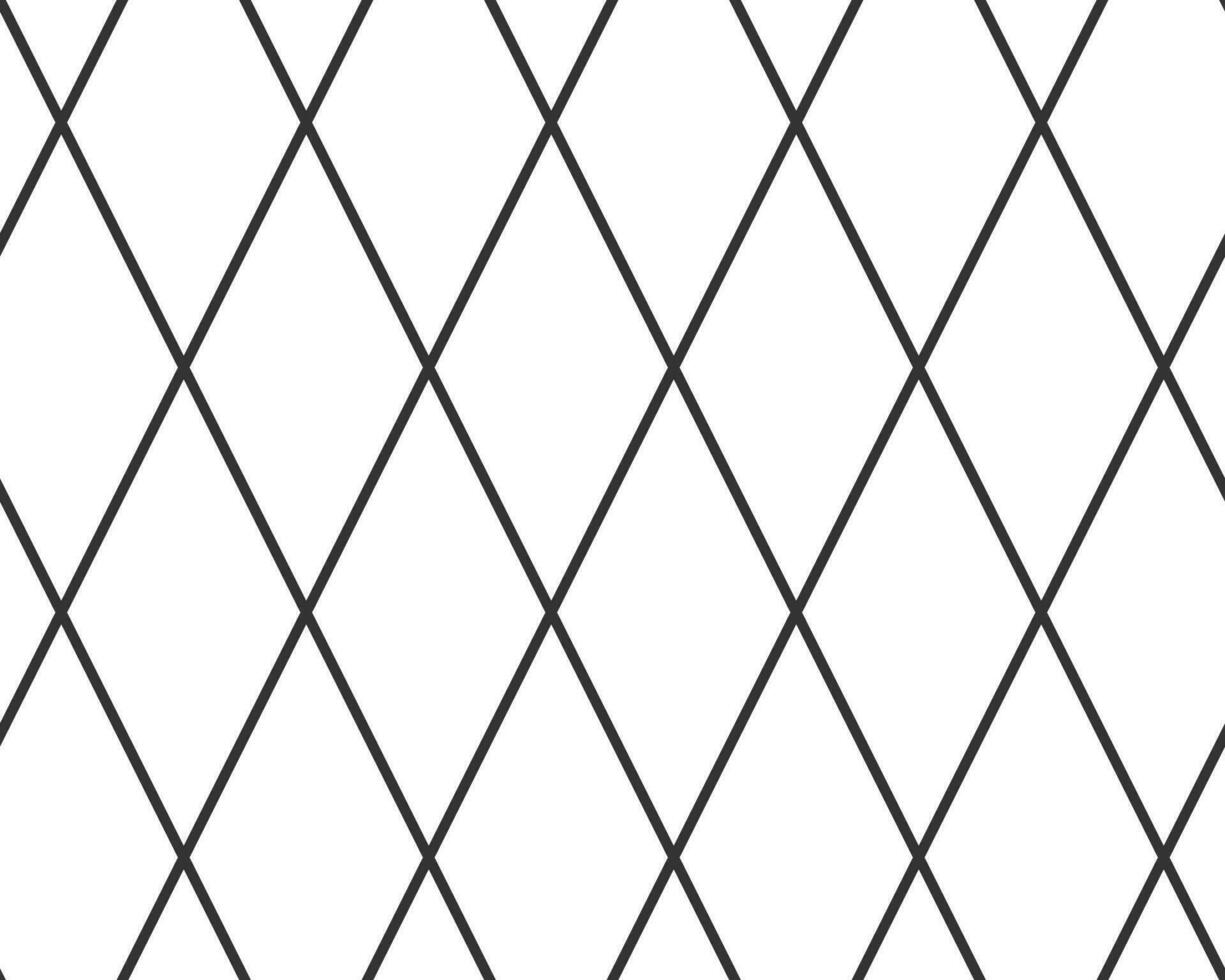 diagonale traverser ligne la grille sans couture modèle. géométrique diamant texture. noir diagonale ligne engrener sur blanc Contexte. minimal matelassé tissu. métallique fils clôture modèle. vecteur illustration.2