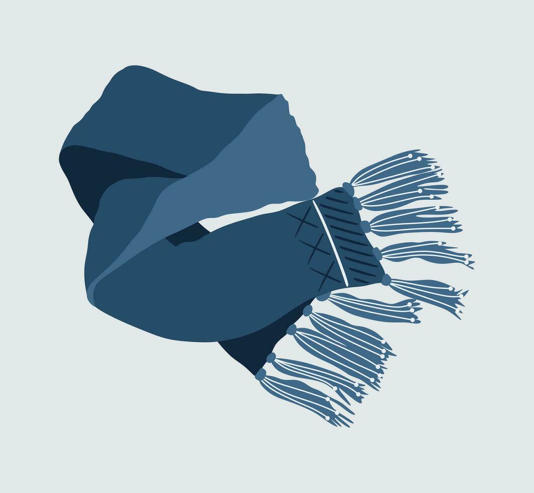 bleu sc écharpe isolé sur gris. vecteur illustration