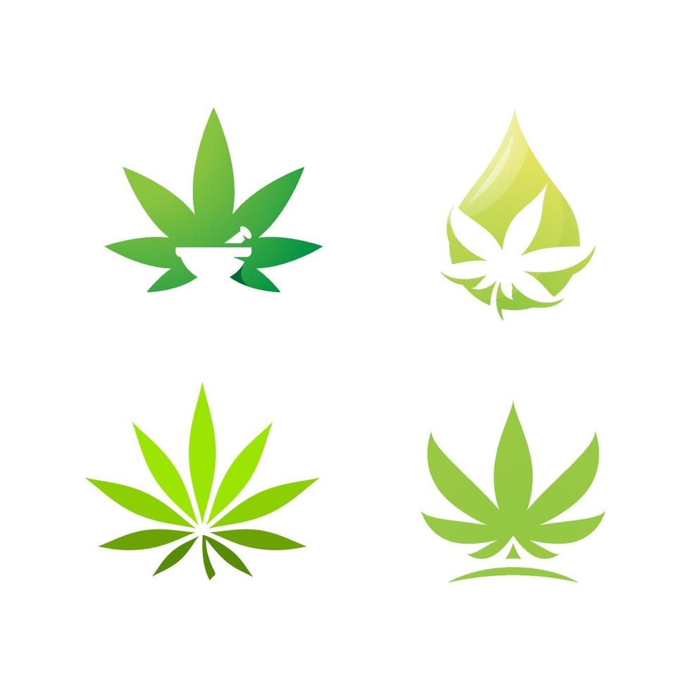 ensemble de symboles de signe de cannabis vecteur