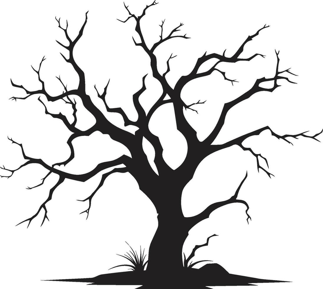 silencieux fait écho hommage à natures fin dans noir vecteur persistant beauté monochromatique élégie pour une mort arbre
