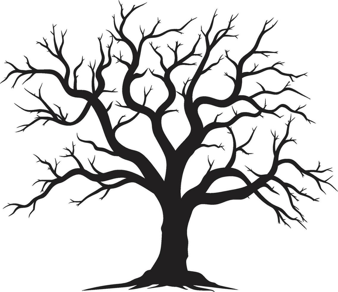 natures final une sans vie arbre dans noir vecteur éternel silence monochromatique adieu à une mort arbre