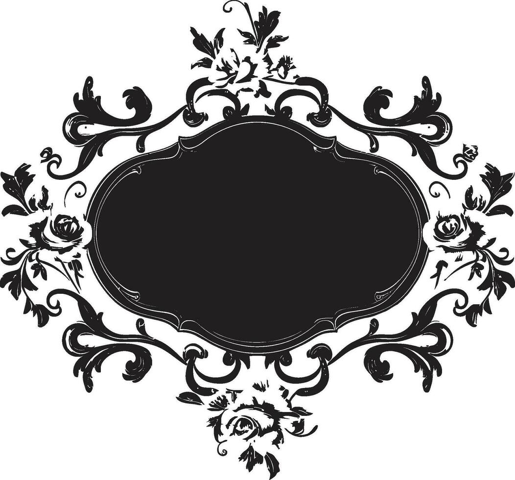 élégant insignes royaux noir décoratif fleurs pour royalties dans vecteur royal abondance monochromatique floral embellissement pour royalties