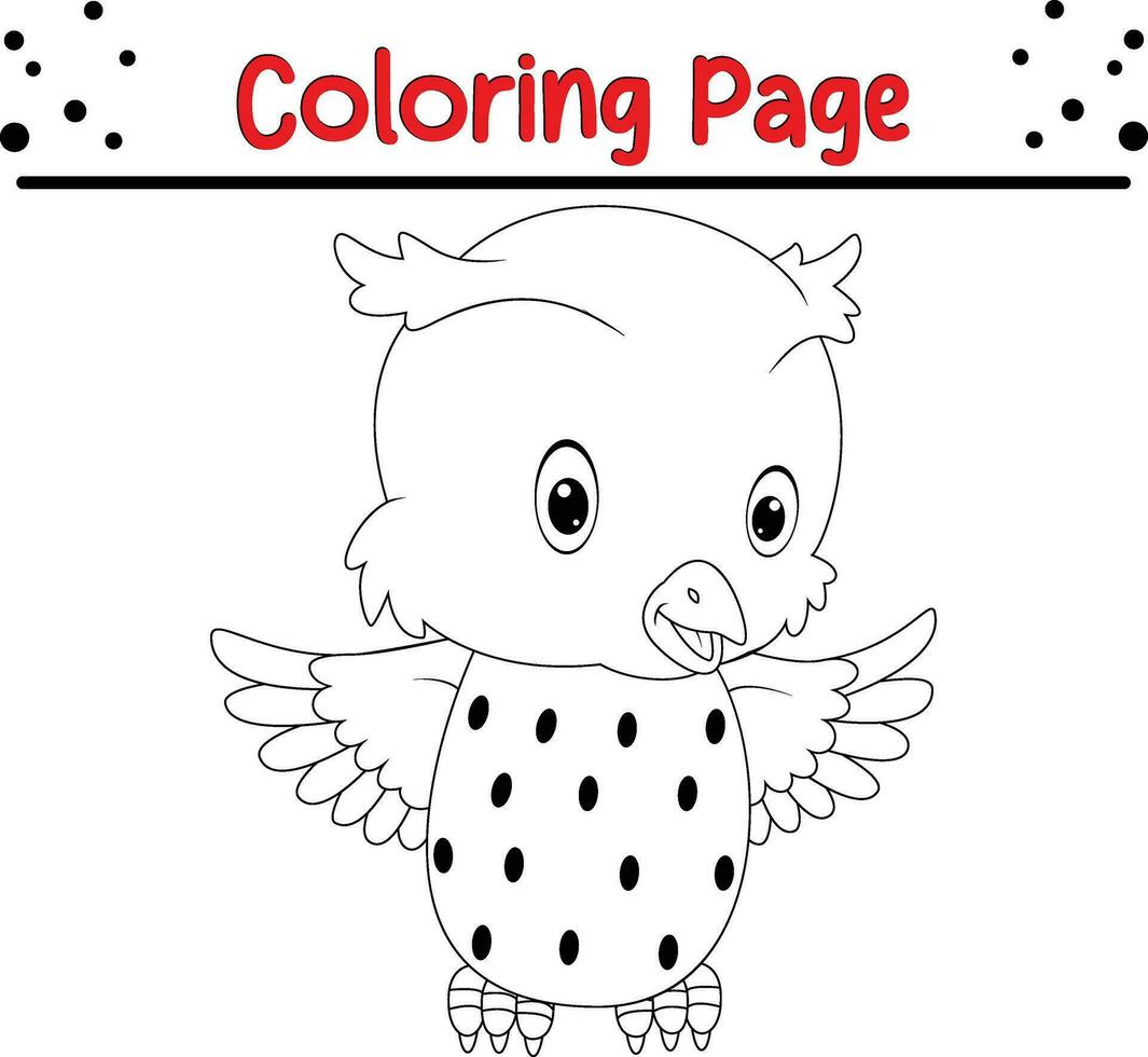 mignonne hibou coloration page pour des gamins vecteur