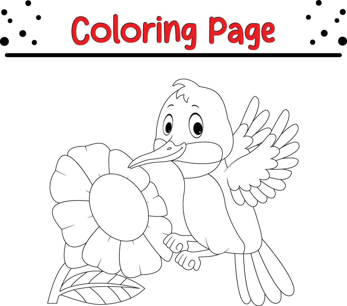 vecteur mignonne oiseau coloration page pour des gamins