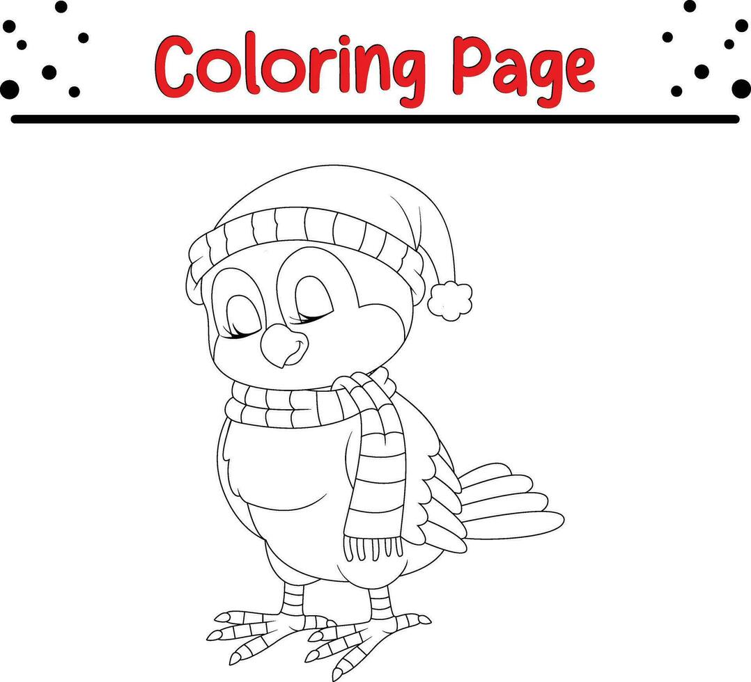 mignonne hibou coloration page pour des gamins vecteur