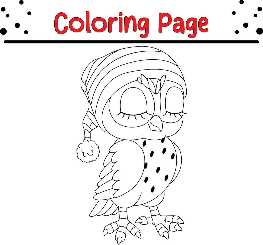 mignonne hibou coloration page pour des gamins vecteur