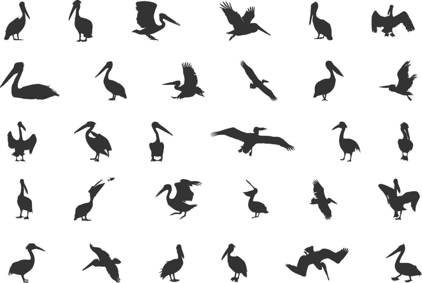 pélican silhouette, marron pélican silhouette, pélican silhouettes, oiseau silhouettes, pélican vecteur