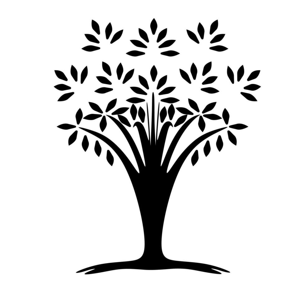 arbre silhouette icône vecteur illustration sur blanc Contexte