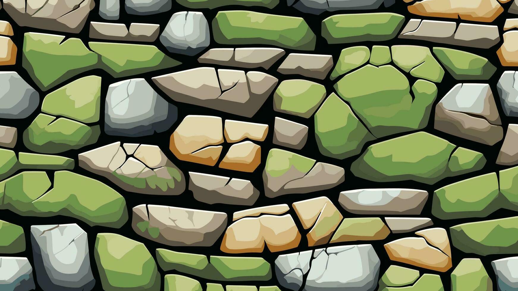pierre mur avec fissure et mousse texture pour toile de fond et fond d'écran vecteur