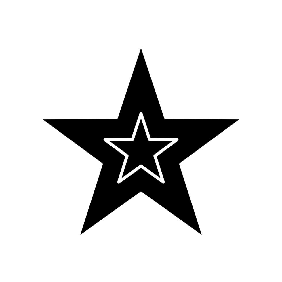 silhouette d'étoile décoration noël icône isolé vecteur
