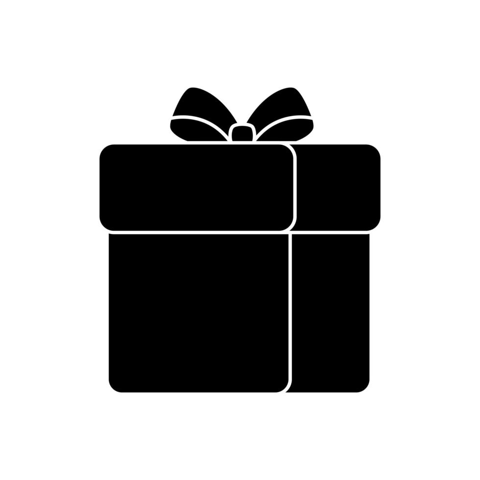 silhouette de boîte-cadeau présente icône isolé vecteur