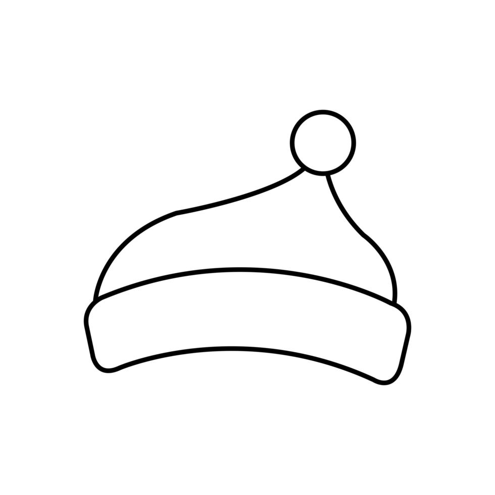 icône de style de ligne accessoire chapeau de noël vecteur