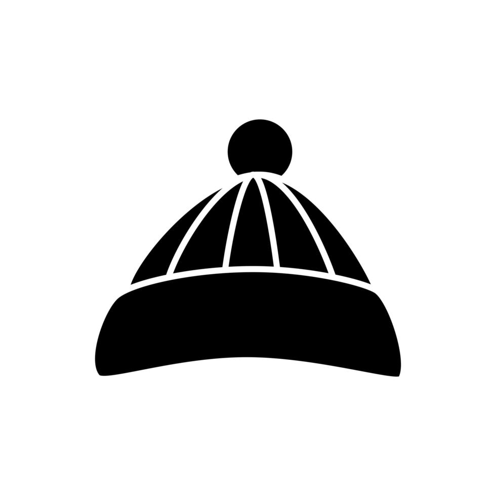 silhouette de chapeau accessoire d'hiver icône isolé vecteur
