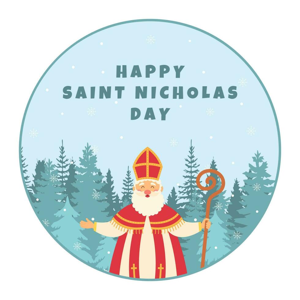 Saint Nicolas journée ou Saint Nicolas. vecteur illustration.