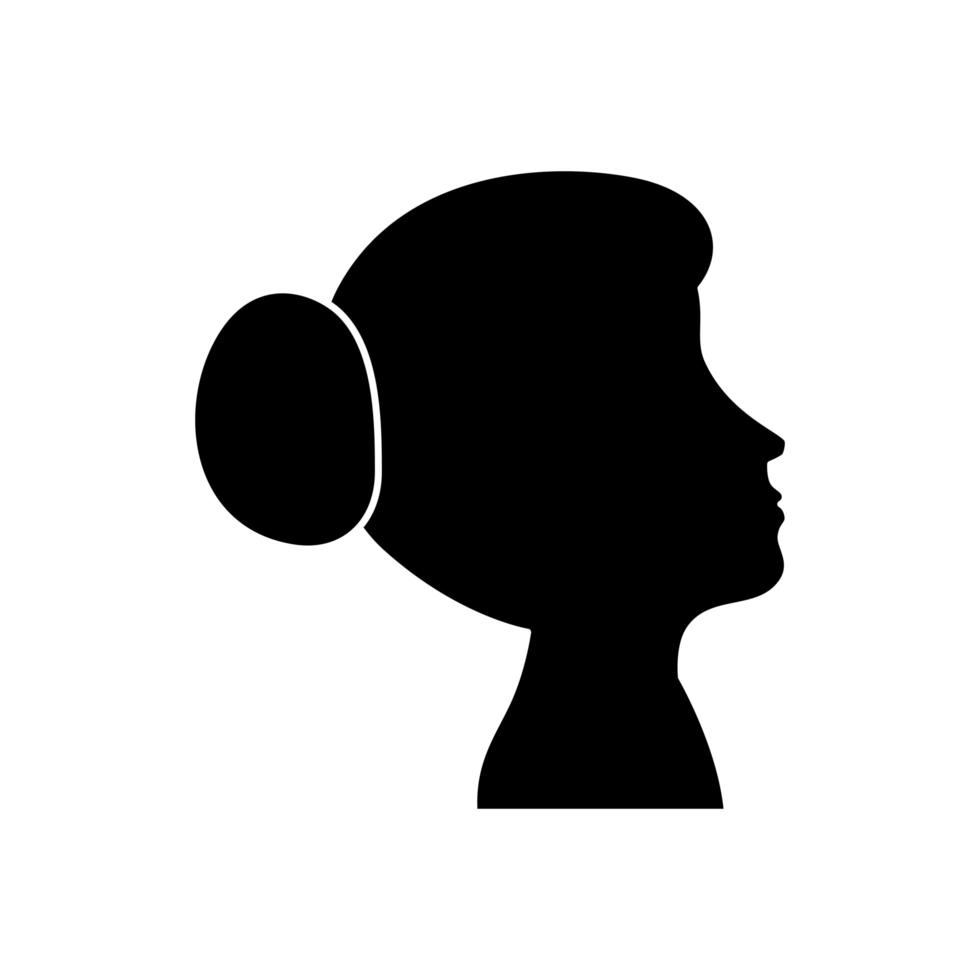 silhouette de personnage avatar tête femme profil vecteur