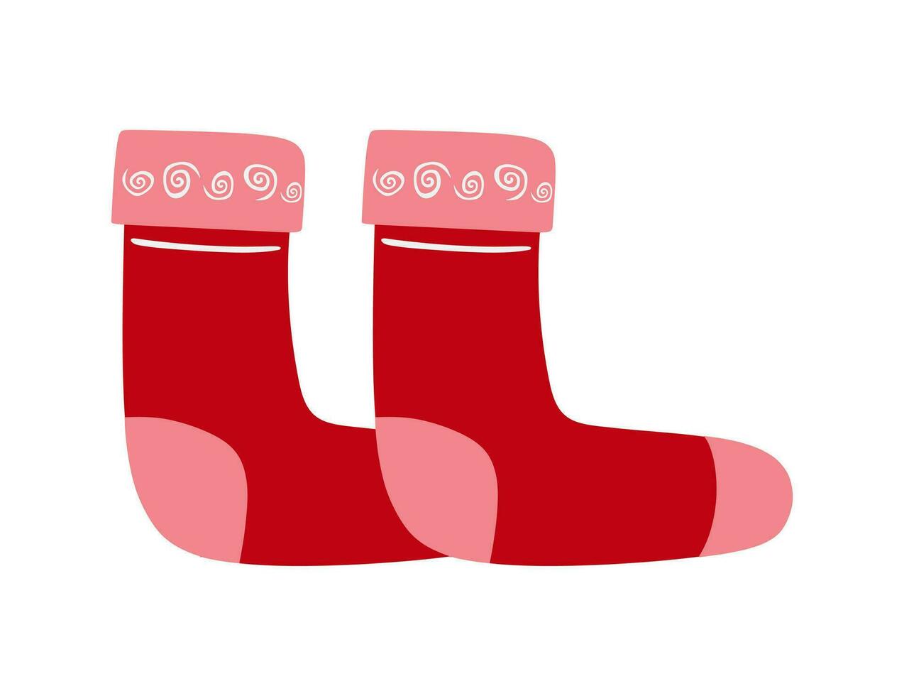 rouge et longue chaussette conception, tissu mode style porter et boutique thème vecteur illustration