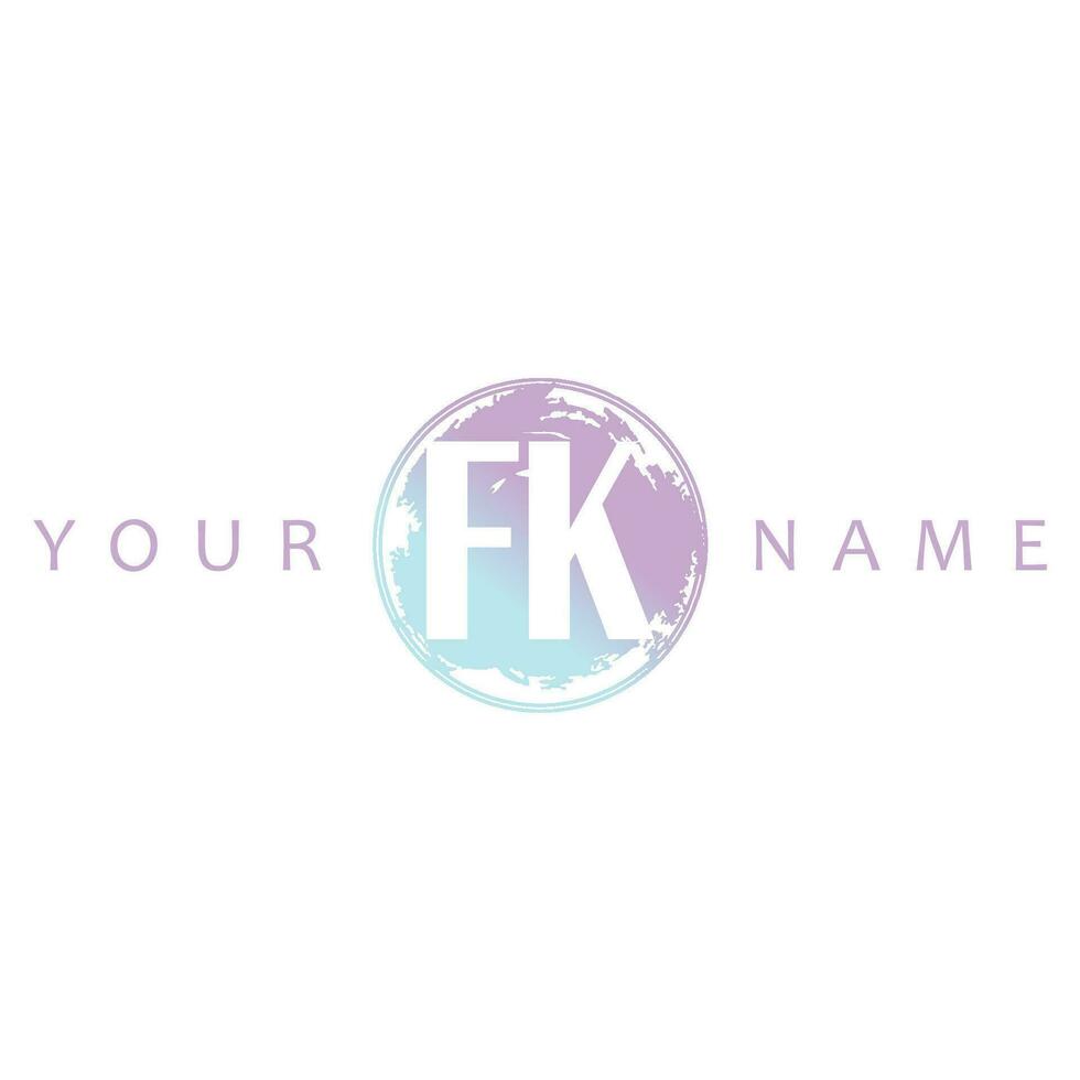 fk initiale logo aquarelle vecteur conception