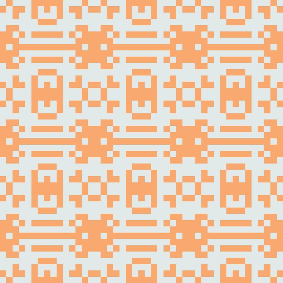 un Orange et blanc pixel modèle vecteur