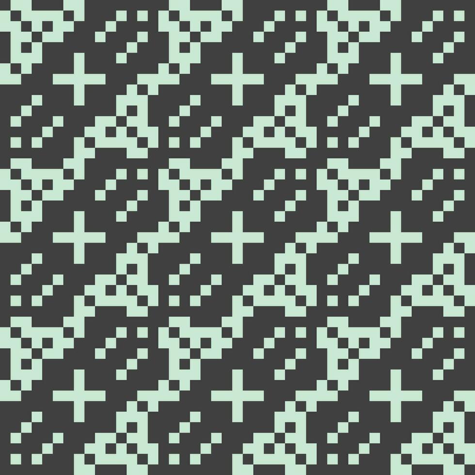 une pixel modèle avec carrés et des croix vecteur