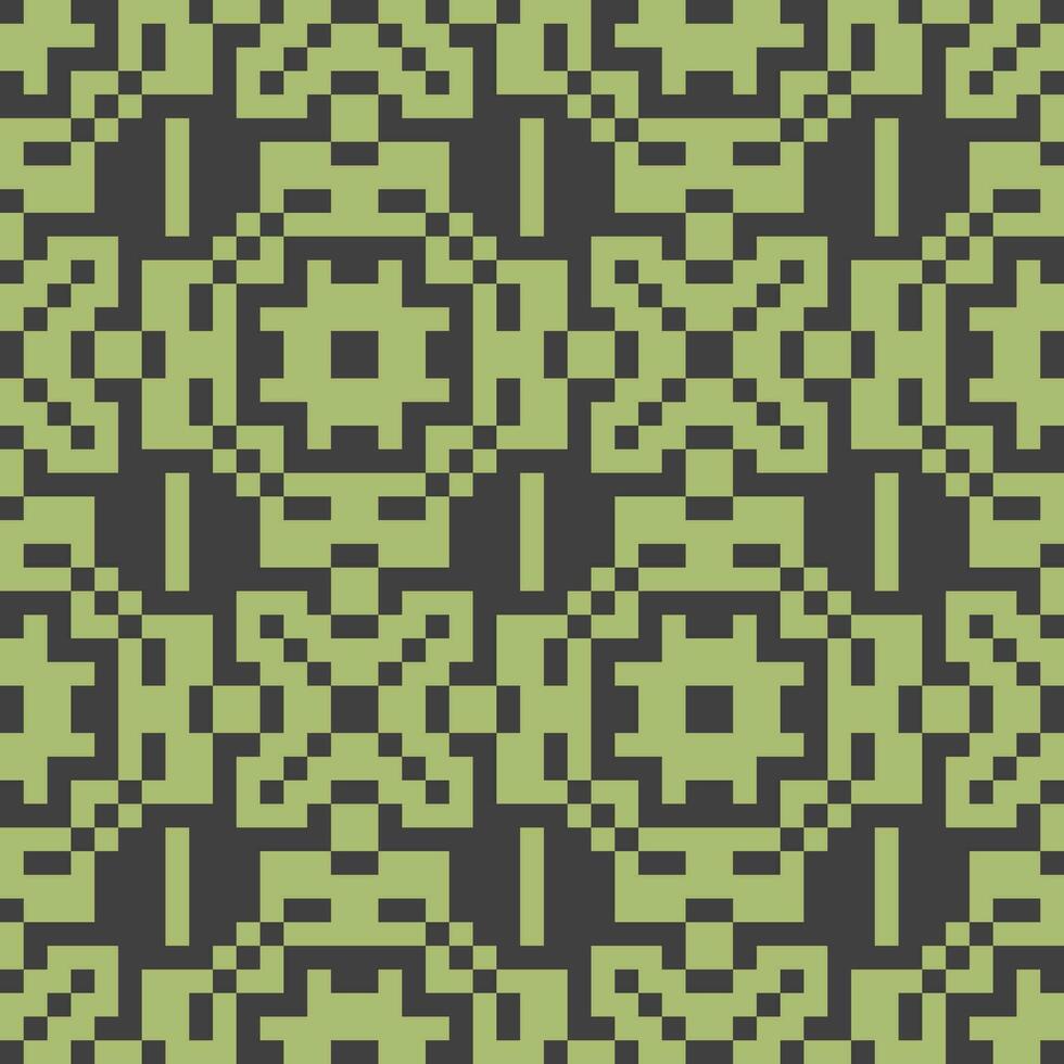 pixel carré modèle vert noir en tissu vecteur