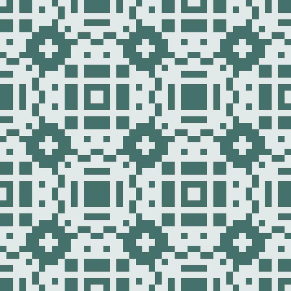 pixel art sans couture modèle dans vert et blanc vecteur