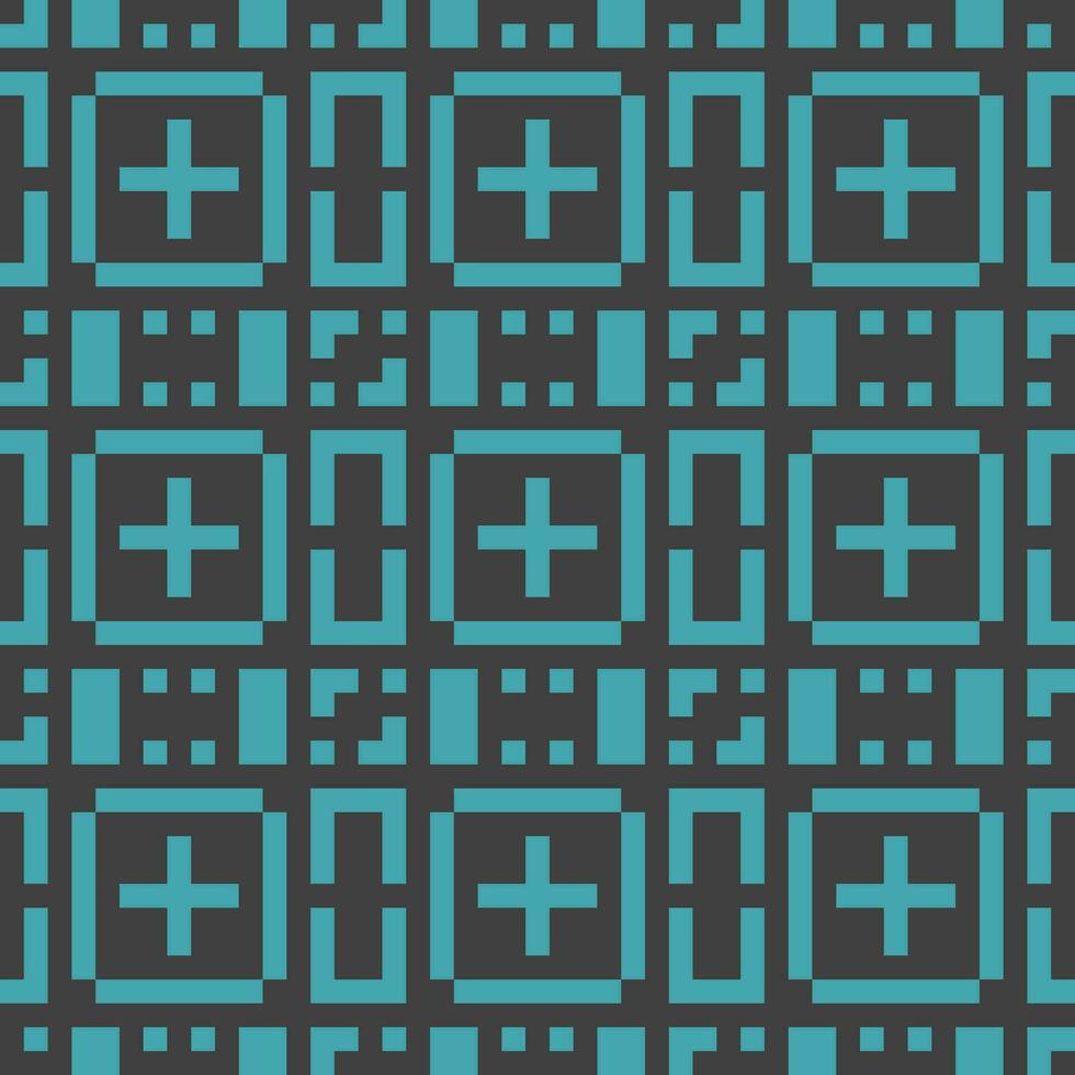 une pixel style modèle avec carrés et des croix vecteur