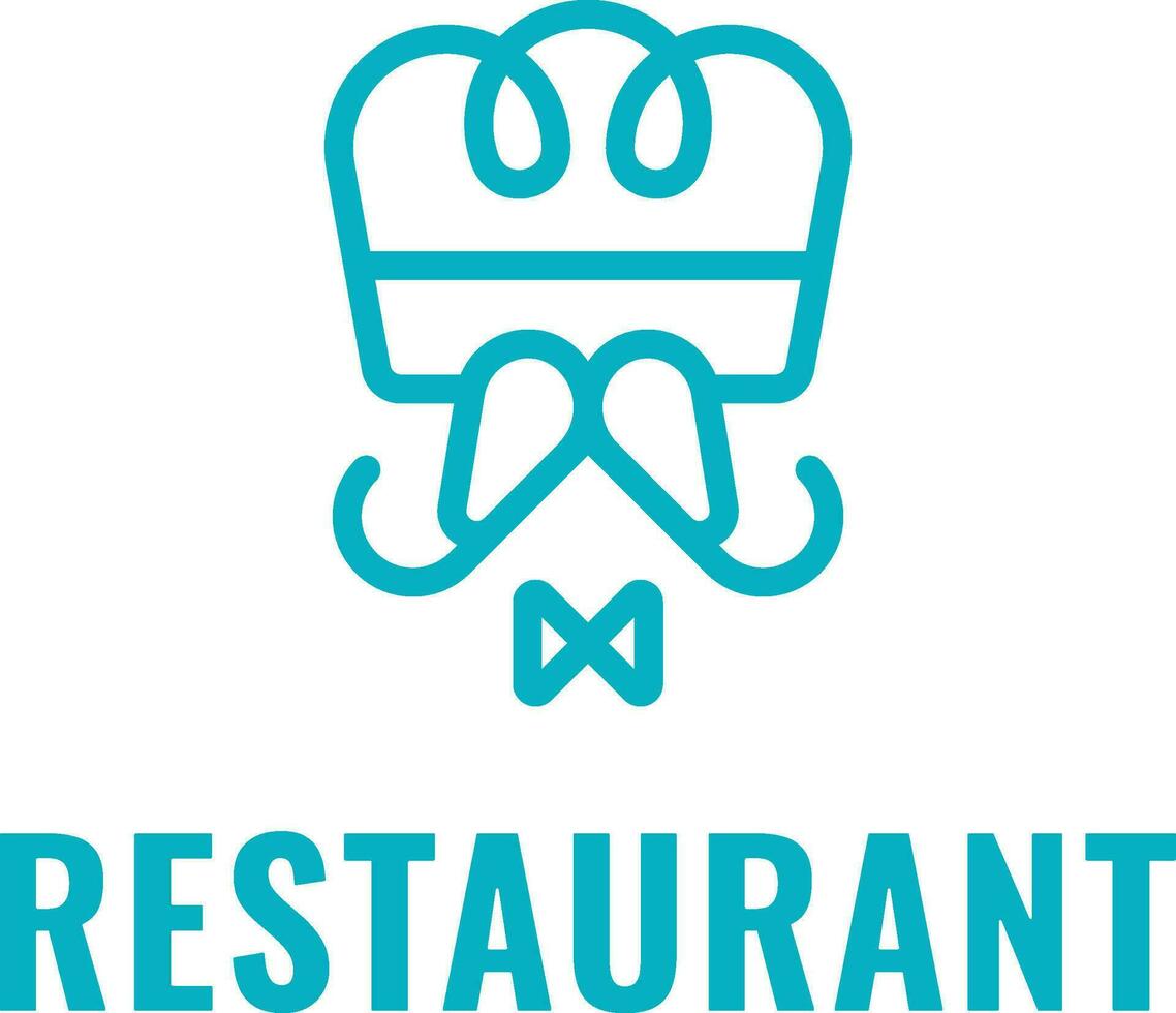 restaurant affaires logo avec marque nom. du chef chapeau icône. Créatif conception élément. visuel identité. adapté pour nourriture chaîne, bar, restaurant, restaurant. vecteur