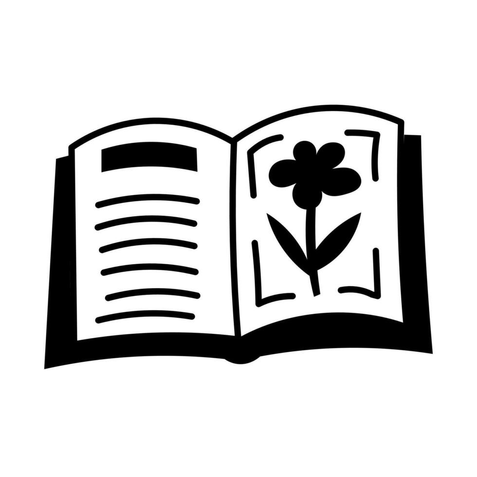 livre avec fleur illustration griffonnage vecteur