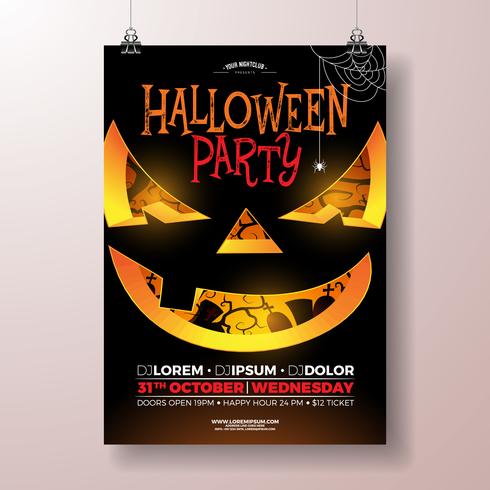 Illustration de flyer fête d&#39;Halloween vecteur