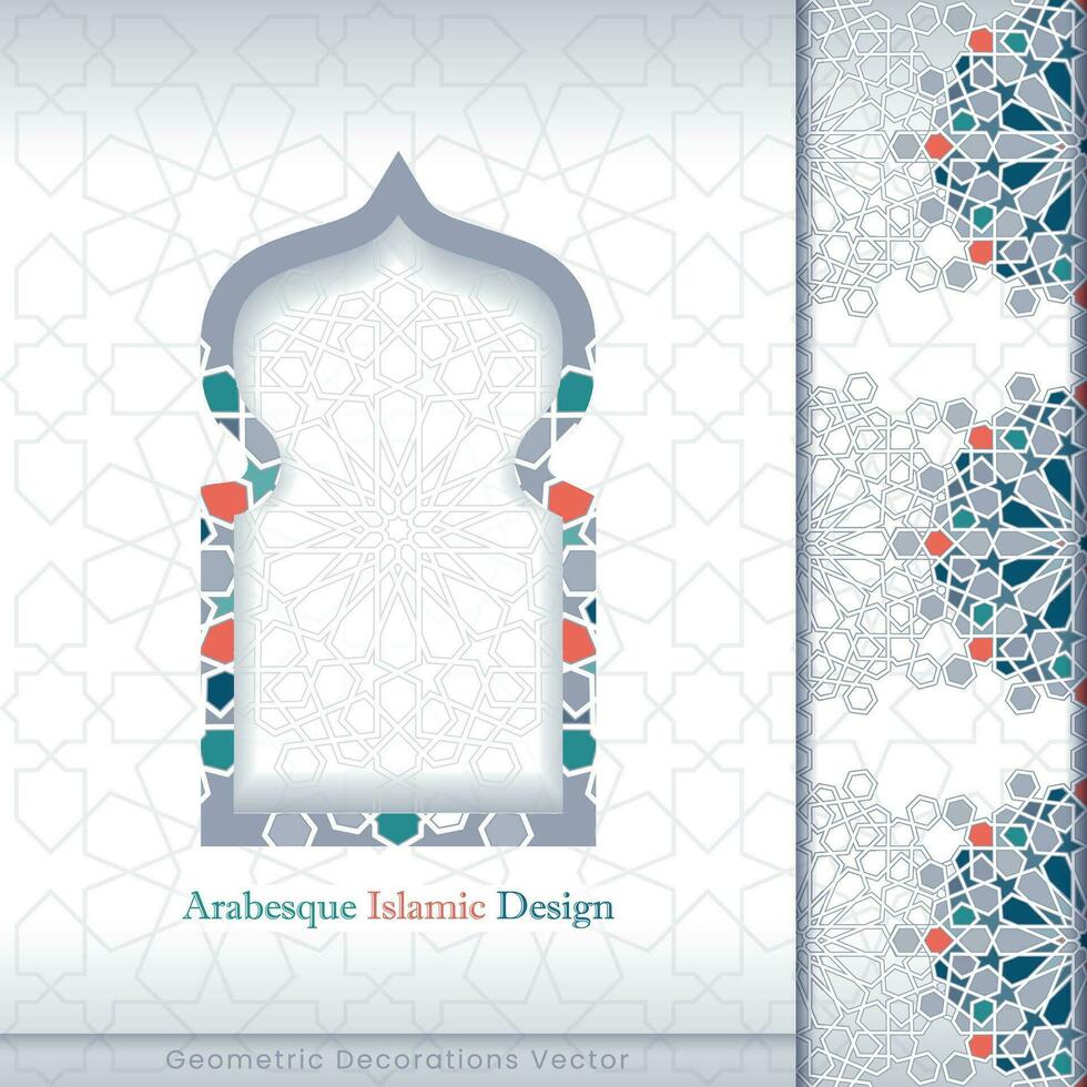 arabesque islamique bannière collection. ensemble de arabesque motifs vecteur arrière-plans. Couleur abstrait ornements. vous pouvez utilisation il pour arrière-plans, faire-part, affaires cartes, bannières, fonds d'écran