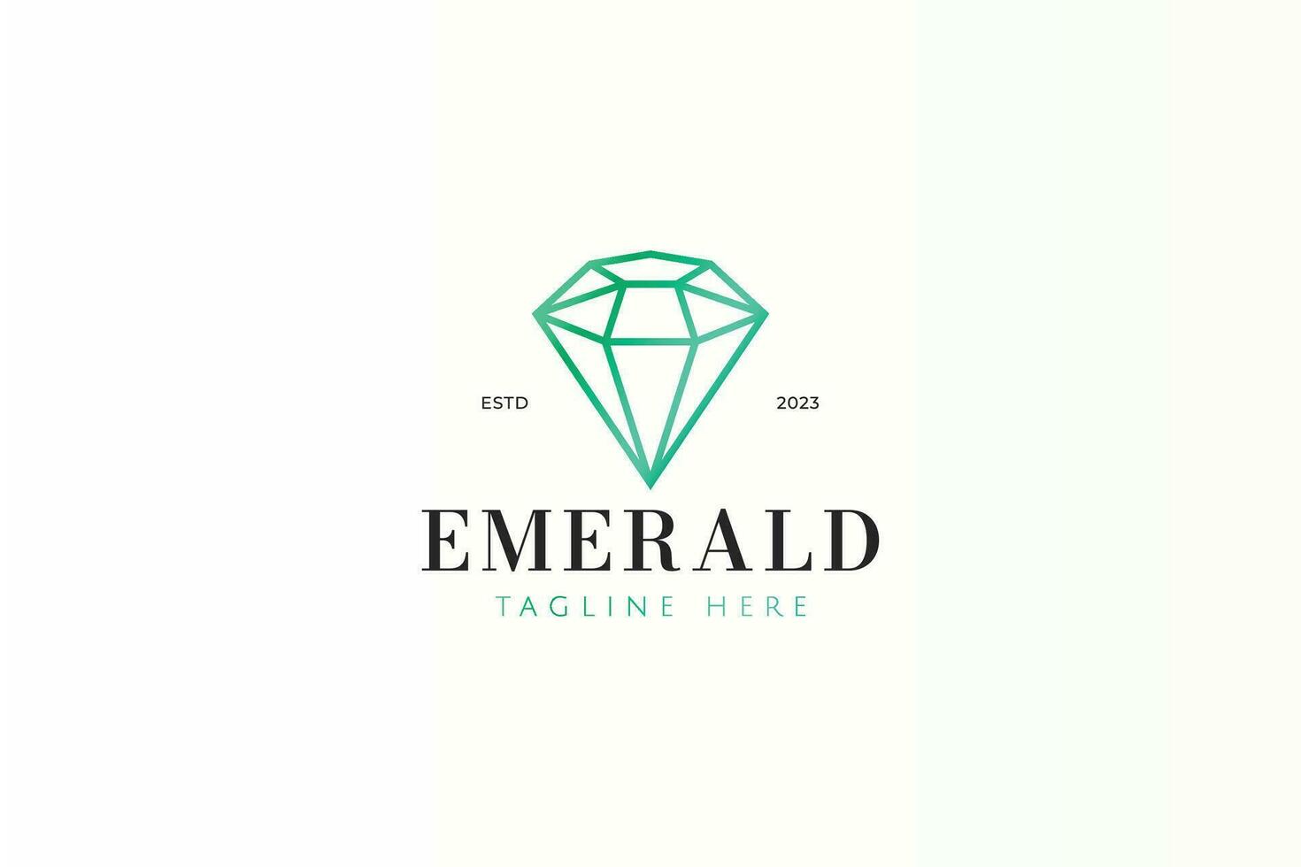 émeraude gemme logo bijoux mode féminin géométrique style logo concept vecteur
