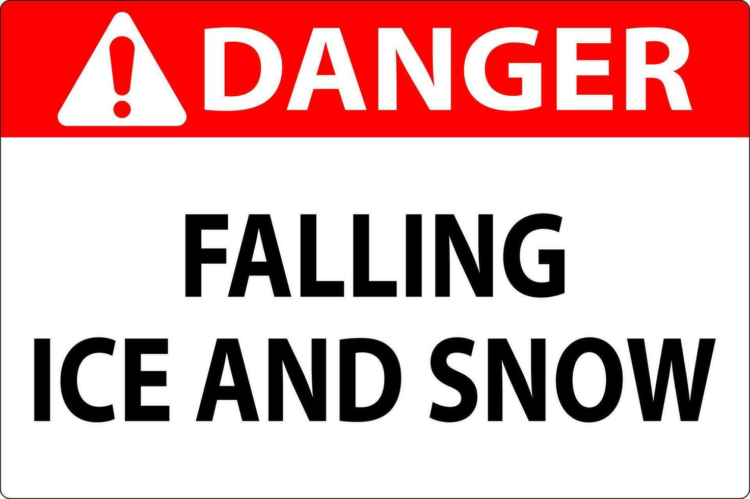 danger signe chute la glace et neige vecteur