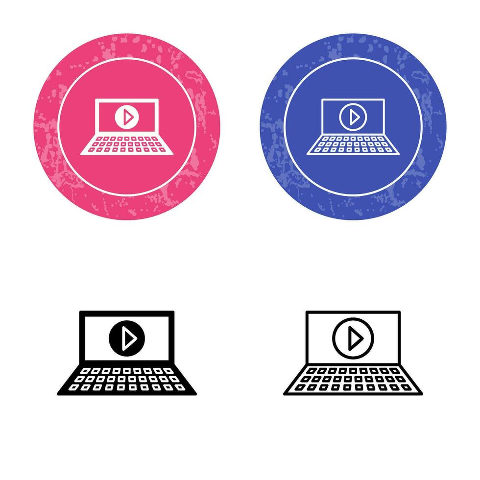 icône de vecteur de lecture vidéo unique