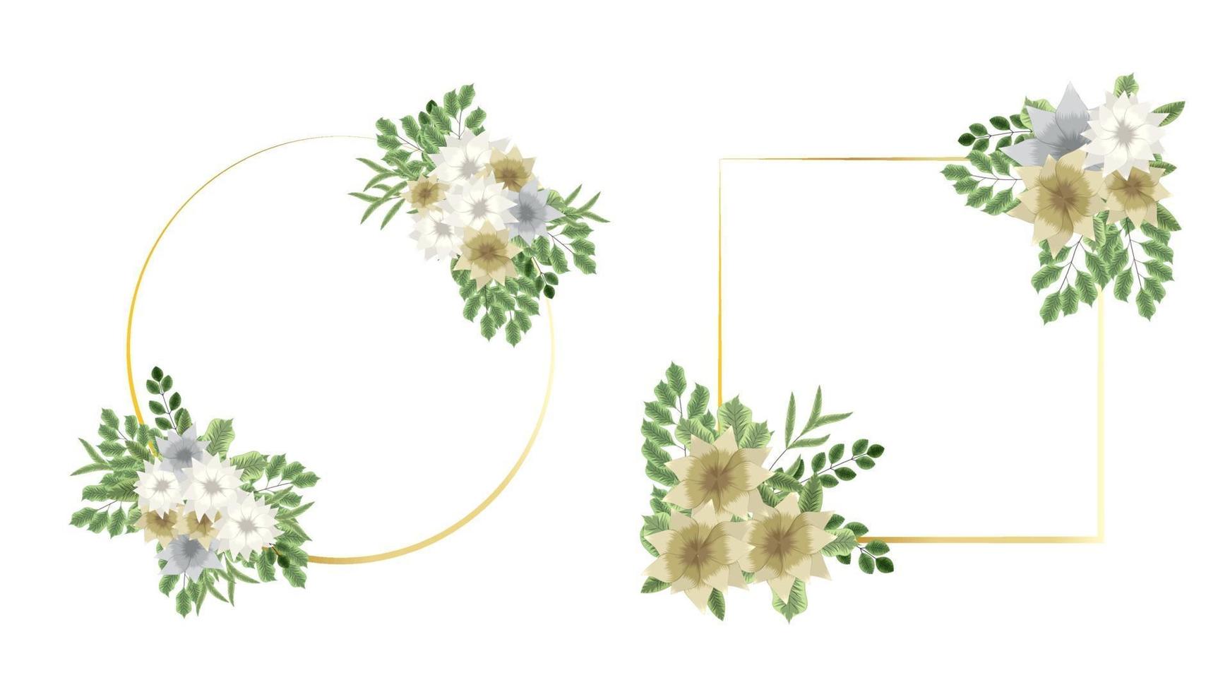 carte de voeux d'invitation de fleurs botaniques pour un événement de décoration de mariage vecteur