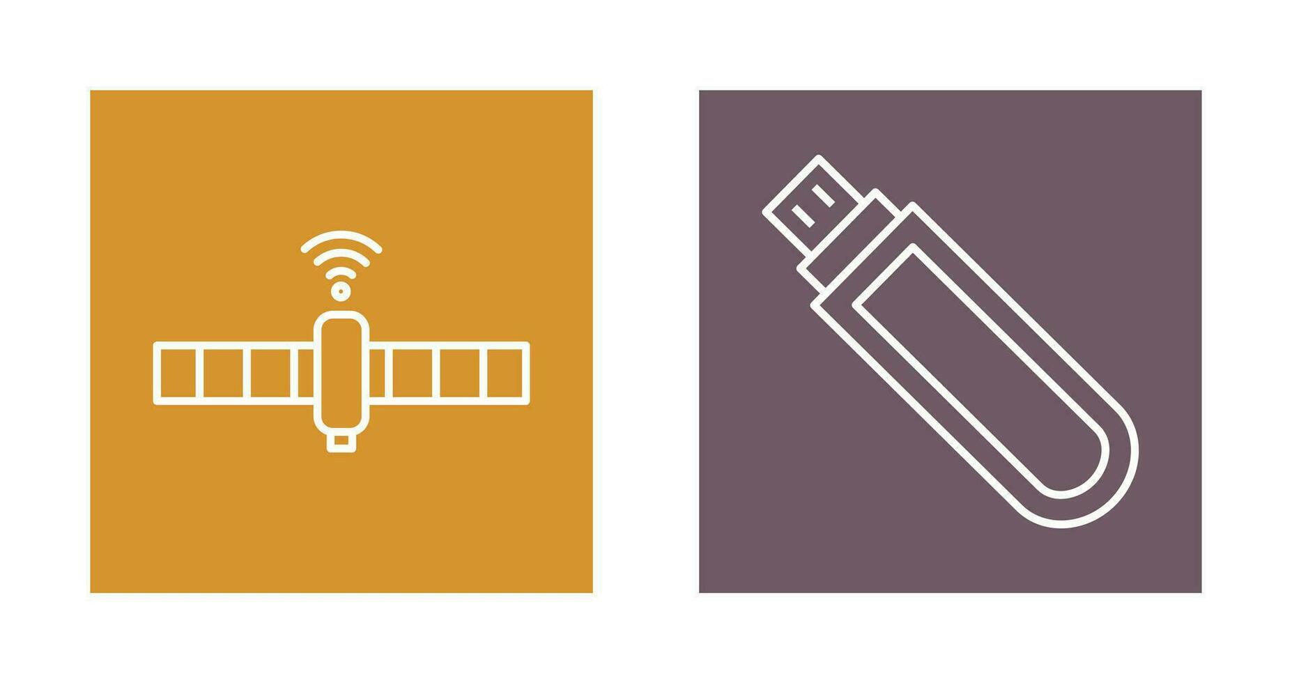 satellite et USB conduire icône vecteur
