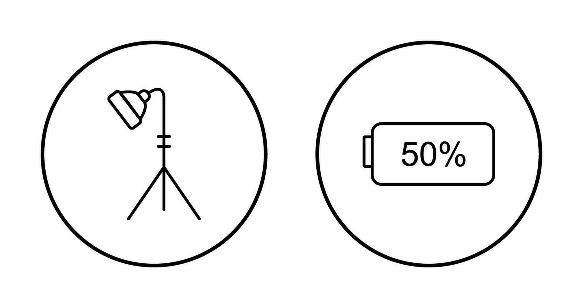 lumière supporter et moitié batterie icône vecteur