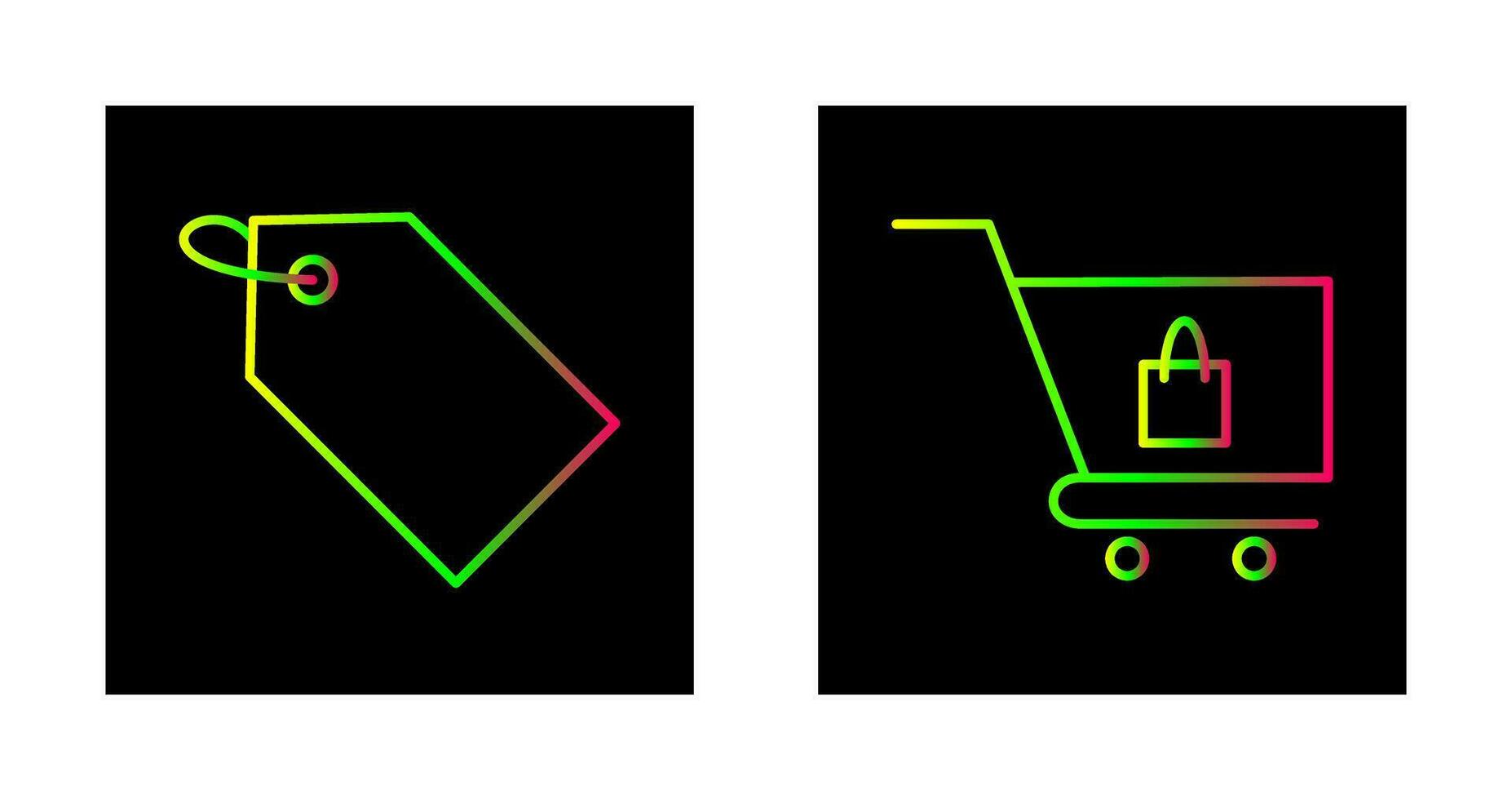 étiquette et Chariot icône vecteur