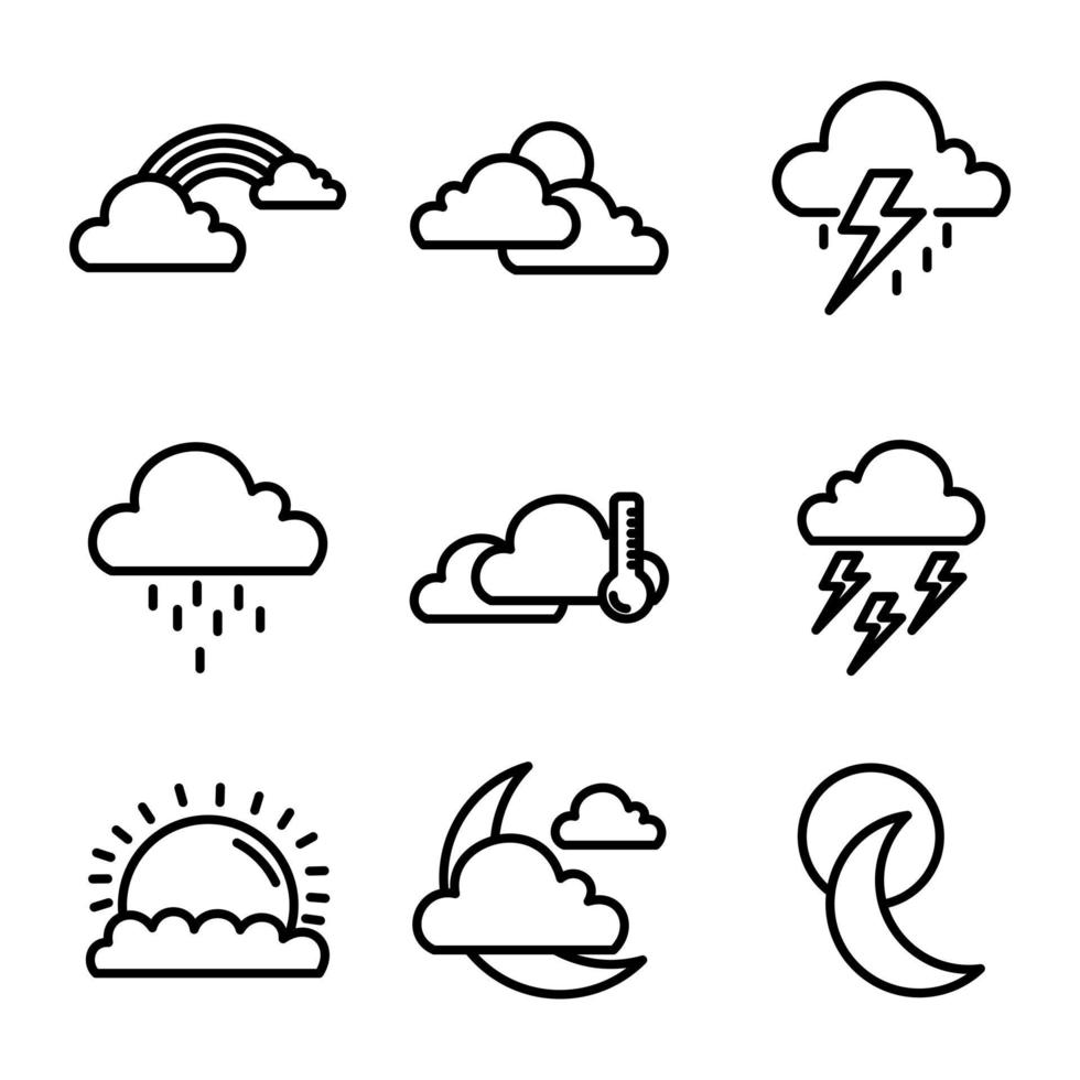 définir la conception de contour météo icône vecteur